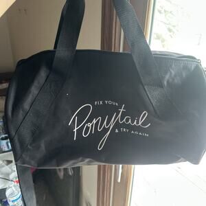 Routinely Activewear Black Bag 17" Long x 9" Wide Rounded Fix Your Ponytail